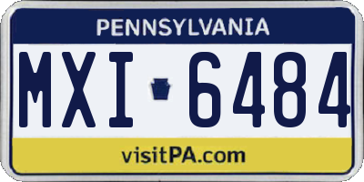 PA license plate MXI6484