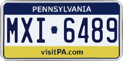 PA license plate MXI6489