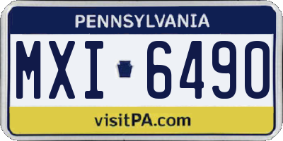 PA license plate MXI6490