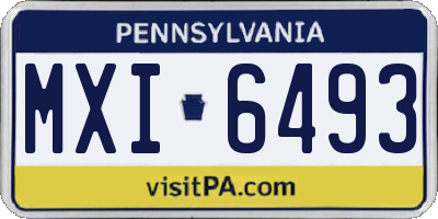PA license plate MXI6493