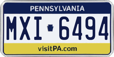 PA license plate MXI6494