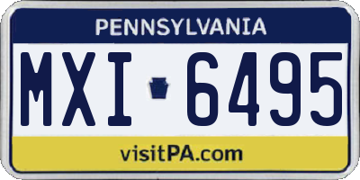 PA license plate MXI6495