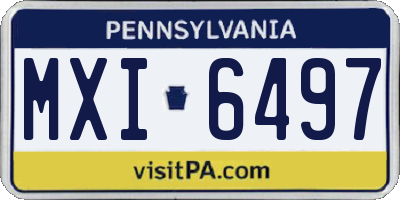 PA license plate MXI6497