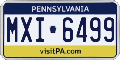 PA license plate MXI6499