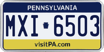 PA license plate MXI6503