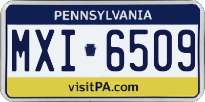 PA license plate MXI6509