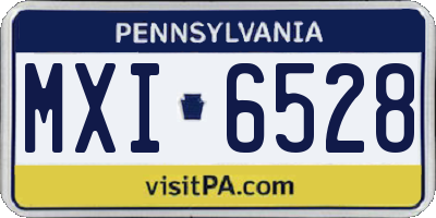 PA license plate MXI6528