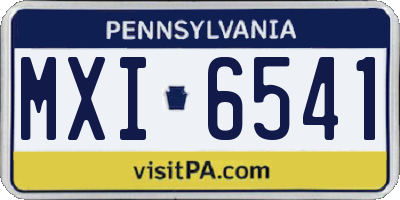 PA license plate MXI6541