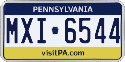 PA license plate MXI6544