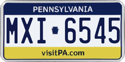 PA license plate MXI6545