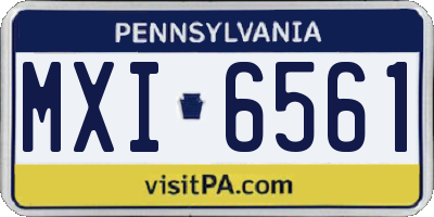 PA license plate MXI6561