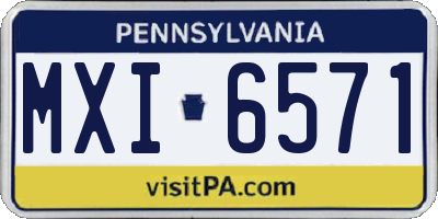 PA license plate MXI6571