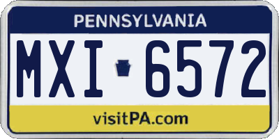 PA license plate MXI6572