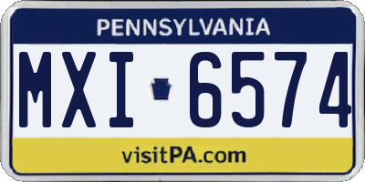 PA license plate MXI6574