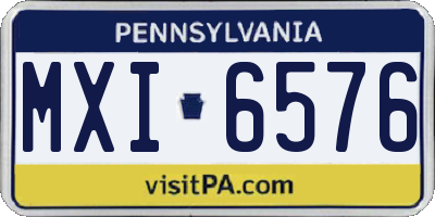 PA license plate MXI6576