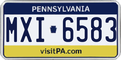 PA license plate MXI6583