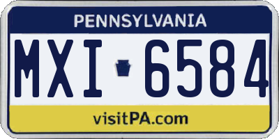PA license plate MXI6584
