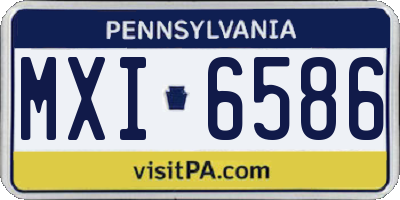 PA license plate MXI6586