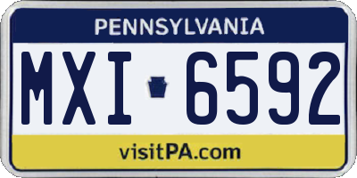 PA license plate MXI6592