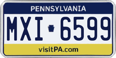 PA license plate MXI6599