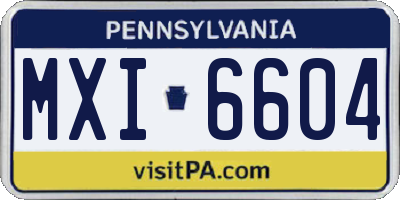 PA license plate MXI6604