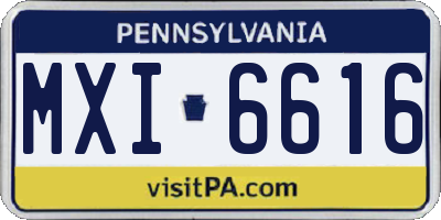 PA license plate MXI6616