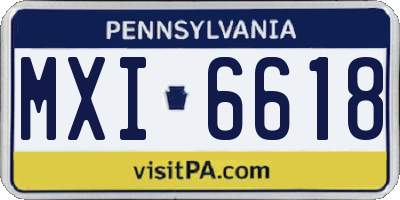 PA license plate MXI6618
