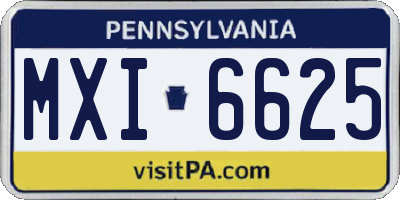 PA license plate MXI6625
