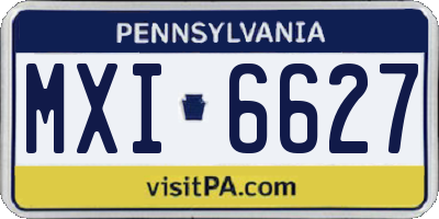 PA license plate MXI6627