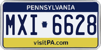PA license plate MXI6628