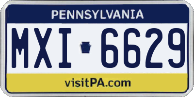 PA license plate MXI6629
