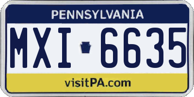 PA license plate MXI6635