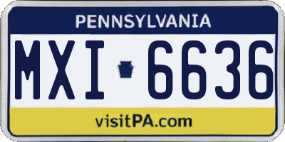 PA license plate MXI6636