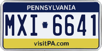 PA license plate MXI6641