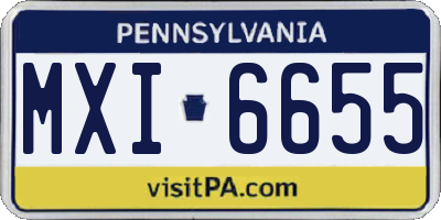 PA license plate MXI6655