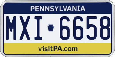 PA license plate MXI6658