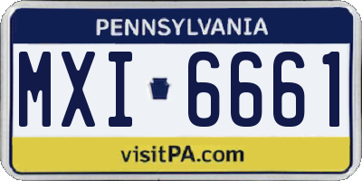 PA license plate MXI6661