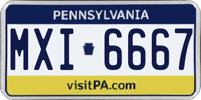 PA license plate MXI6667