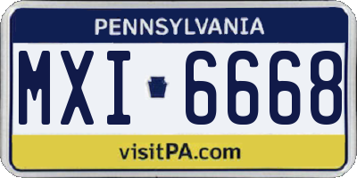PA license plate MXI6668