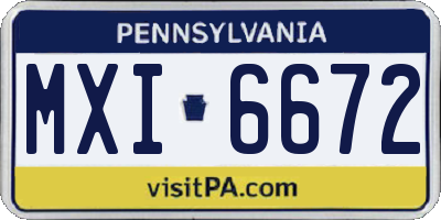 PA license plate MXI6672