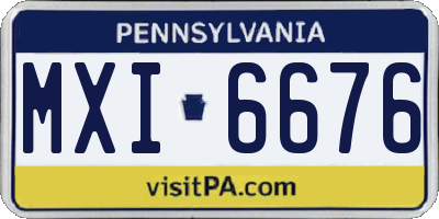 PA license plate MXI6676