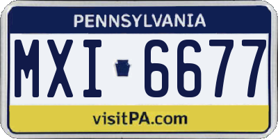 PA license plate MXI6677