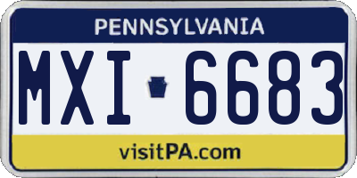 PA license plate MXI6683