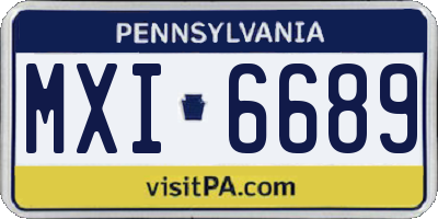 PA license plate MXI6689