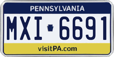 PA license plate MXI6691