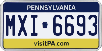 PA license plate MXI6693