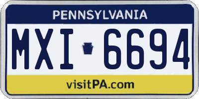 PA license plate MXI6694