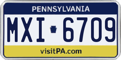 PA license plate MXI6709