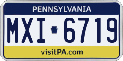 PA license plate MXI6719