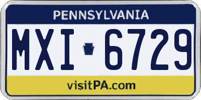 PA license plate MXI6729